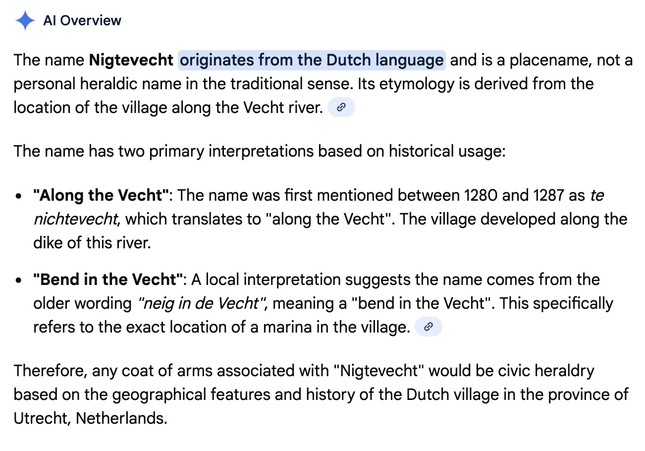 Origin of the Name Nigtevecht